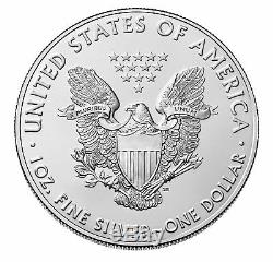 Lot of 5 2019 $1 1oz Silver American Eagle. 999 BU