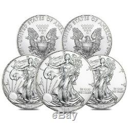 Lot of 5 2019 1 oz Silver American Eagle $1 Coin BU