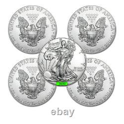 Lot of 5 2020 1 oz American Eagle. 999 Fine Silver BU Coin BRAND NEW