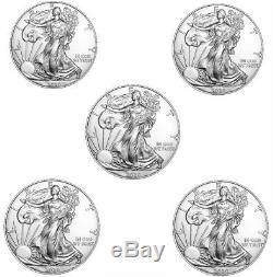 Lot of 5 2020 1 oz American Silver Eagle $1 Gem BU Coins Presale