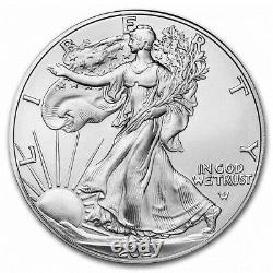 Lot of 5 2021 1 oz American Eagle. 999 Fine Silver BU Coin (Type 2) BRAND NEW