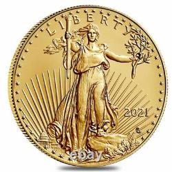 Lot of 5 2021 1 oz Gold American Eagle $50 Coin BU Type 2