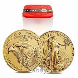 Lot of 5 2021 1 oz Gold American Eagle $50 Coin BU Type 2
