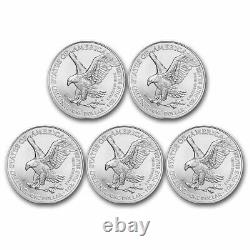 Lot of 5 2023 1 oz American Silver Eagle Coin BU