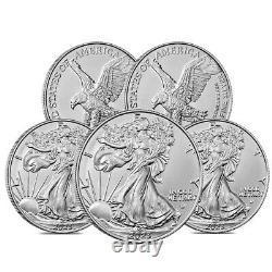 Lot of 5 2023 1 oz Silver American Eagle $1 Coin BU