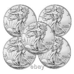 Lot of 5-2024 $1 American Silver Eagle 1 oz BU