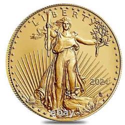 Lot of 5 2024 1 oz Gold American Eagle $50 Coin BU