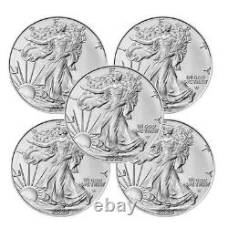 Lot of 5 2025 $1 American Silver Eagle 1 oz BU