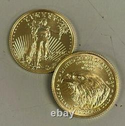 Lot of 5 Gold 2021 Gold 1/10 oz American Eagle $5 US Mint Type 2 Design Coins