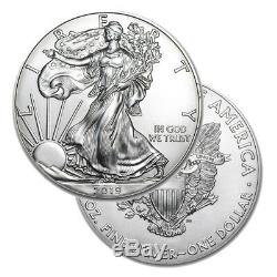 Lot of 5 Silver 2019 American Eagle 1 oz. Coins. 999 fine silver US Eagles 1oz