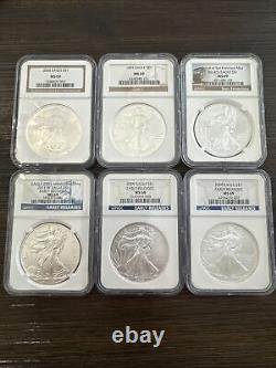 Lot of 6 1 oz American Silver Eagle Coins Investment Grade Inflation Stack
