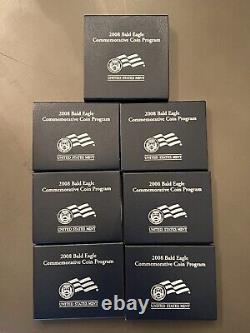 Lot of 7 2008 Bald Eagle Commemorative Proof & Uncirculated Coins