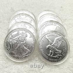 Lot of 8 Coin 2023 American Silver Eagle 1 oz BU Silver Eagle Dollar Coin $1