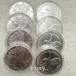 Lot of 8 Coin 2023 American Silver Eagle 1 oz BU Silver Eagle Dollar Coin $1