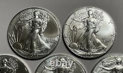 Lot of Five 2023 1 oz American Silver Eagle Coins BU in Vinyl Flips