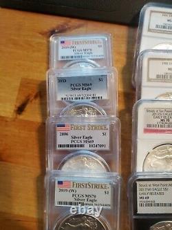 Lot of NGC + PCGS Silver Eagles MS63 To MS70