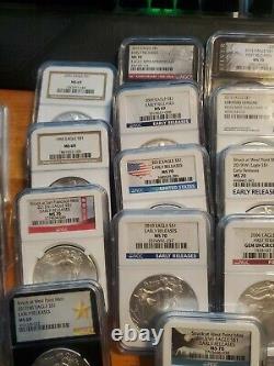 Lot of NGC + PCGS Silver Eagles MS63 To MS70
