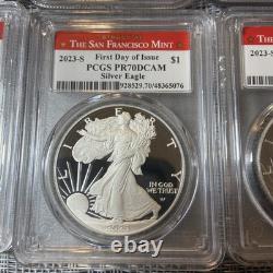 Lots Of Eight San Francisco, Mint Silver Eagle Ms 69 MS 70 PF 70 DCAM