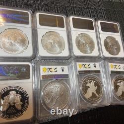 Lots Of Eight San Francisco, Mint Silver Eagle Ms 69 MS 70 PF 70 DCAM