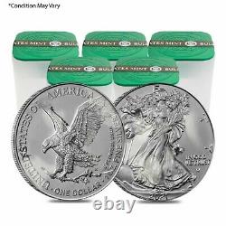 MILKY Lot of 100 2021 1 oz Silver American Eagle $1 Coin Type 2 Scruffy