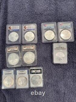 MS70 Silver Eagle Lot of 10. See details for description of Lot