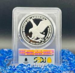 Mint 2023 W $1 Silver Eagle PCGS FDOI PR70DCAM Congratulations Set Flag 1 of 695