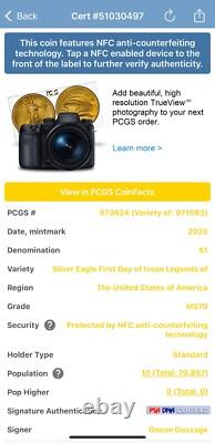 Mint! 2025 $1 Silver Eagle FDOI MS70 MLB LEGENDS OF LIFE GOOSE GOSSAGE Rare