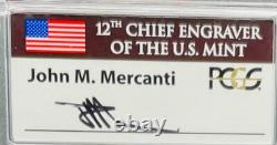 Mint! Burnished 2018 (W) $1 Silver Eagle FDOI PCGS SP70 Mercanti Signed 1 of 150