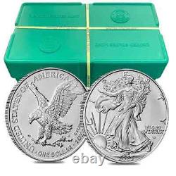 Monster Box of 500 2023 1 oz Silver American Eagle $1 Coin BU 25 Roll, Tube