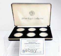 Morgan Mint Silver Eagle Collection 6 Beautiful Dollar COINS & Original Case