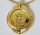 New 1989 Franklin Mint Solid Gold Coin Eagle Pendant Necklace By Gilroy Roberts