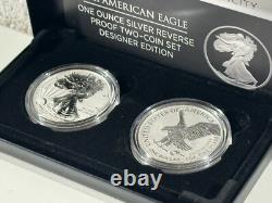 NEW 2021 American Eagle One Ounce Silver Reverse Proof Two-Coin Set Mint