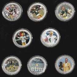 NFL Brett Favre COLORIZED SILVER EAGLE 8-COIN SET Official NFL Product withCOA