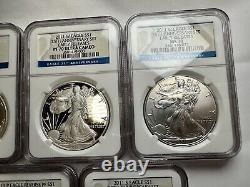 NGC 25th Anniversary 2011 Silver Eagle 5-Coin Set NGC 70 Early Releases 2011-P