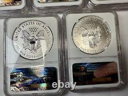 NGC 25th Anniversary 2011 Silver Eagle 5-Coin Set NGC 70 Early Releases 2011-P