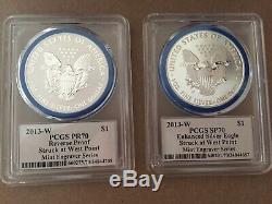 PCGS SP70 2013-W John M. Mercanti Silver Eagle Mint Set. Mint Engravers Series