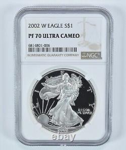 PF70 2002 PROOF American Silver Eagle $1 NGC PR Ucam