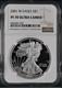 Pf70 Ucam 2001-w American Silver Eagle Brown Label Ngc Spot Free White