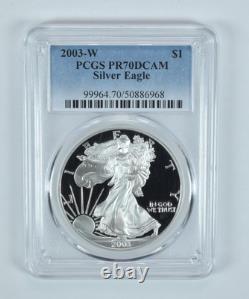 PR70 2003-W DCAM American Silver Eagle PCGS Blue Label