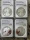 Poof Silver American Eagles / Lot Of 4 / Pr 69 Ngc / Free Shipping