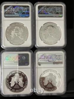 Poof Silver American Eagles / LOT OF 4 / PR 69 NGC / FREE SHIPPING