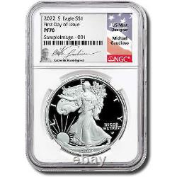 Presale 2022 S American Silver Eagle PF70 NGC First Day Issue Michael Gaudioso