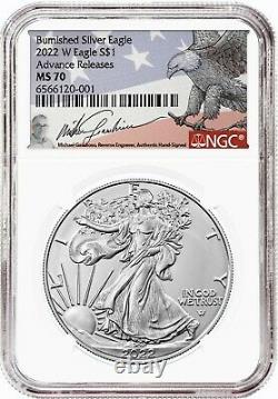 Presale 2022-W Burnished Silver Eagle NGC MS70 Advance Releases Gaudioso