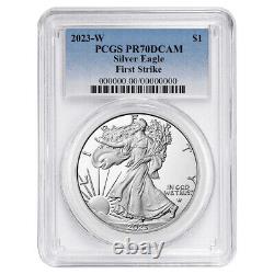 Presale 2023-W Proof $1 American Silver Eagle PCGS PR70DCAM FS Blue Label