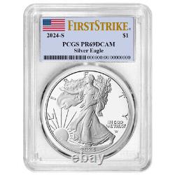 Presale 2024-S Proof $1 American Silver Eagle PCGS PR69DCAM FS Flag Label