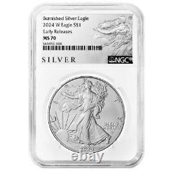 Presale 2024-W Burnished $1 American Silver Eagle NGC MS70 ER ALS Label