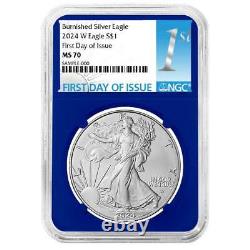 Presale 2024-W Burnished $1 American Silver Eagle NGC MS70 FDI First Label