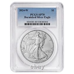 Presale 2024-W Burnished $1 American Silver Eagle PCGS SP70 Blue Label