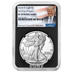 Presale 2024-W Proof $1 American Silver Eagle NGC PF70UC FDI Trump Label Retro