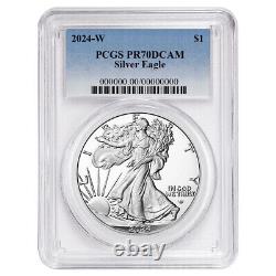 Presale 2024-W Proof $1 American Silver Eagle PCGS PR70DCAM Blue Label